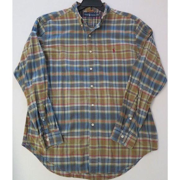 Ralph Lauren Men's Sz XL Multicolor Plaid Classic Fit Button Down L/S Shirt $110 - Picture 3 of 8